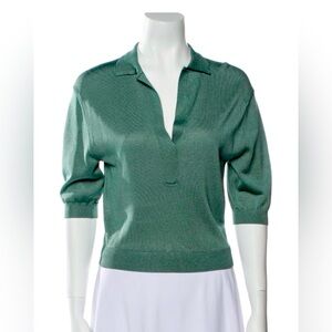 NWT-TIBI V-Neck Lurex Sweater, Size L